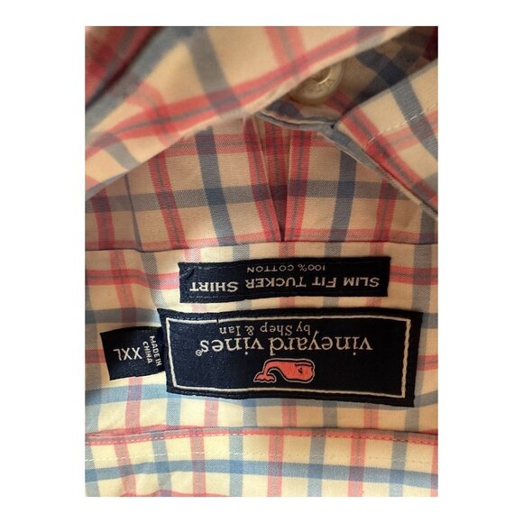 Vineyard Vines Slim Fit Tucker Shirt XXL 100% Cotton Multicolor Checkered Mens - Picture 4 of 9